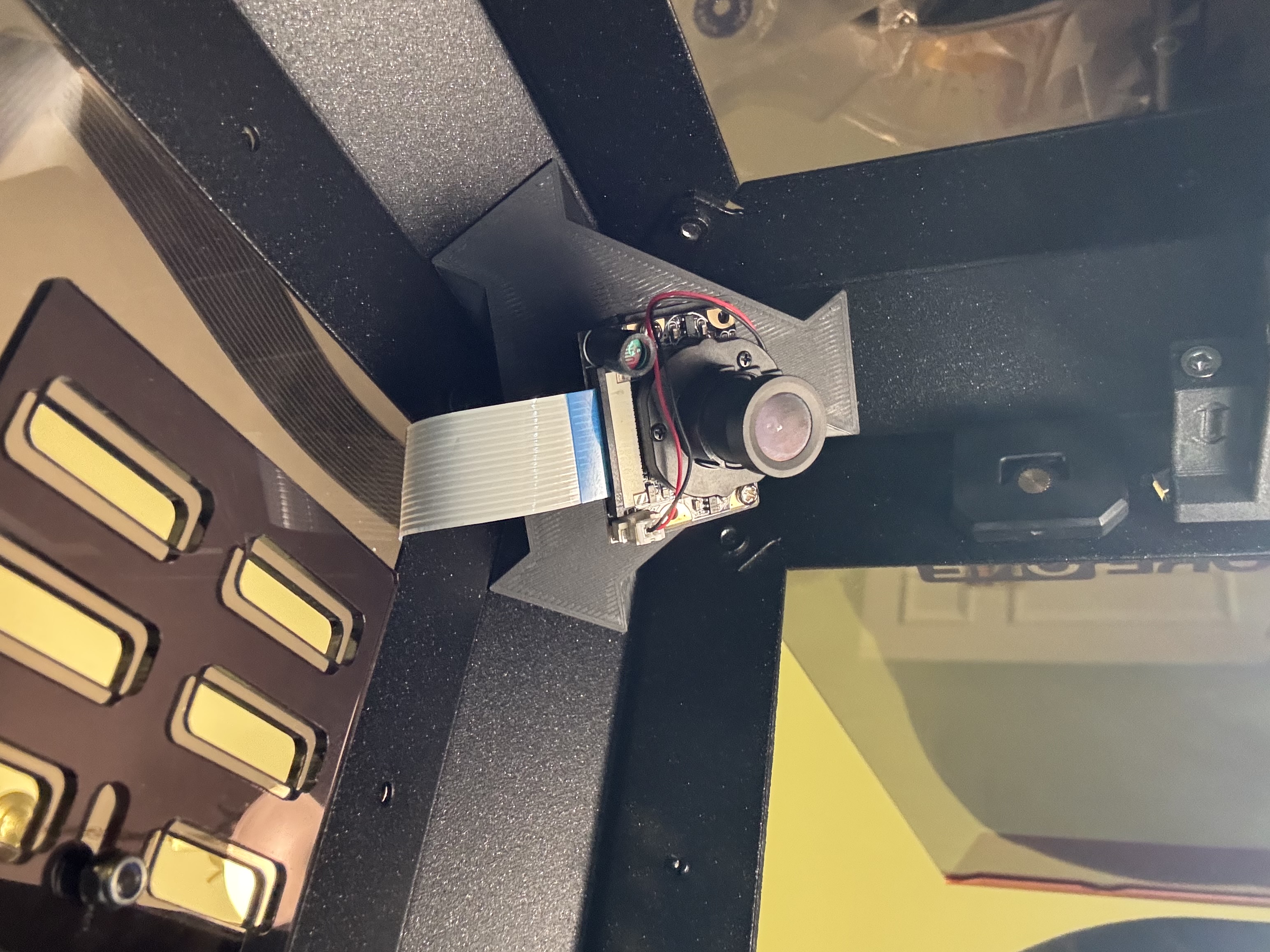 Prusa Core One mount for a Raspberry Pi Camera  (Parametric, OpenGrid, Multiconnect)