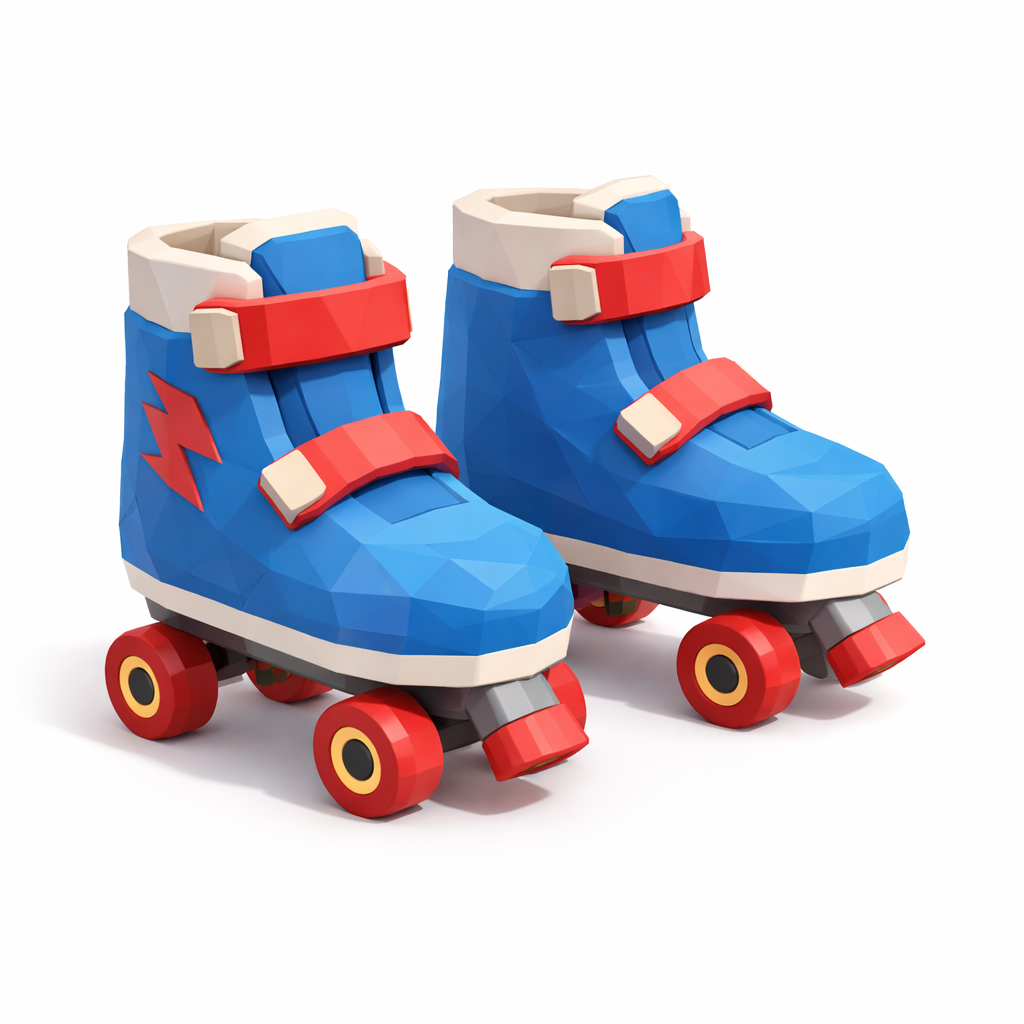 Low Poly Roller Skates