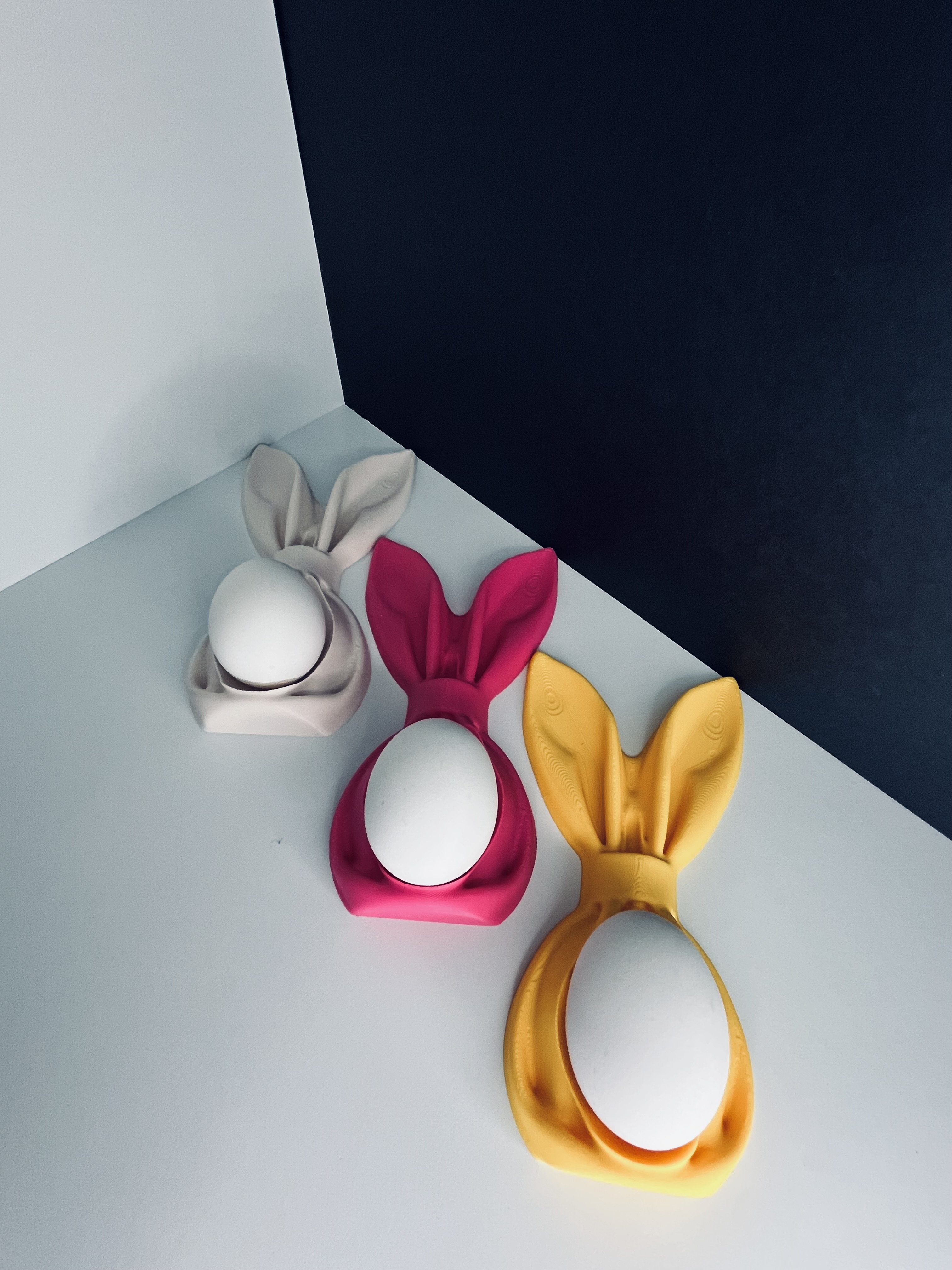 Bunny cloth egg holder Easter organizer home decor — miniatura 4