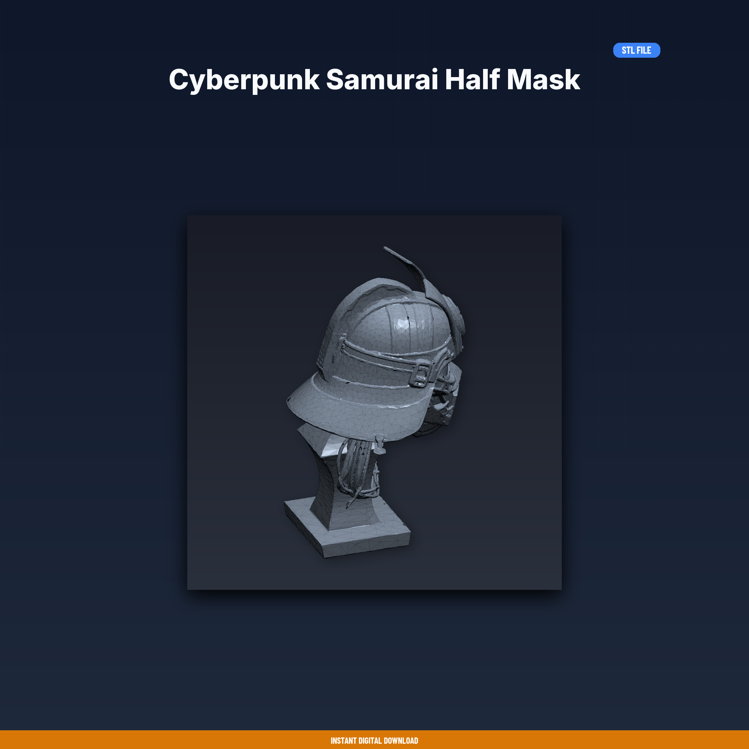 Cyberpunk Samurai Half Mask - 3D Printable STL File