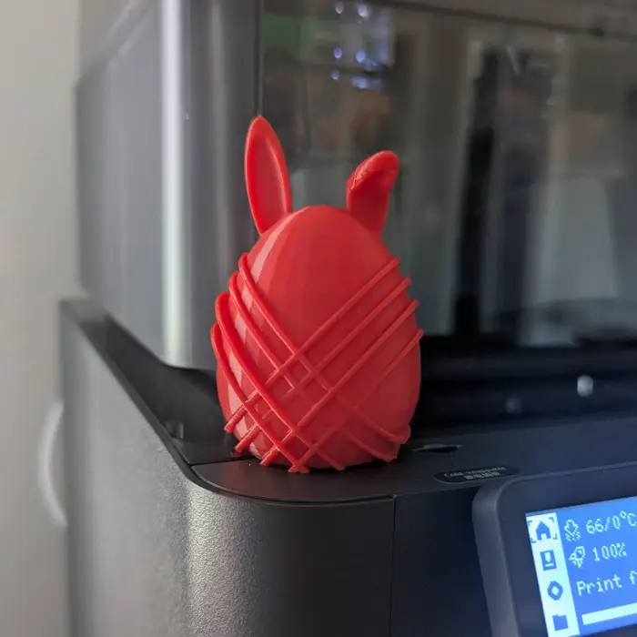 Striped Easter Egg With Ears Décor