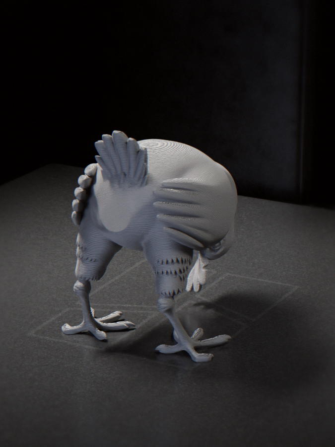 Chicken Butt Figurine Animal Sculpture 3D Printable 3D model