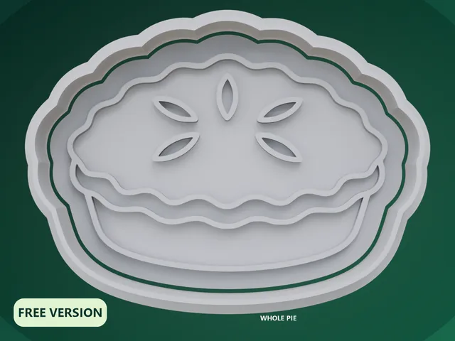 Thanksgiving Whole Pie Cookie Cutter STL – 3D Print Biscuit Mold