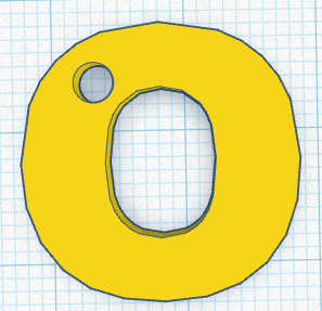keychain with the letter O 3D model