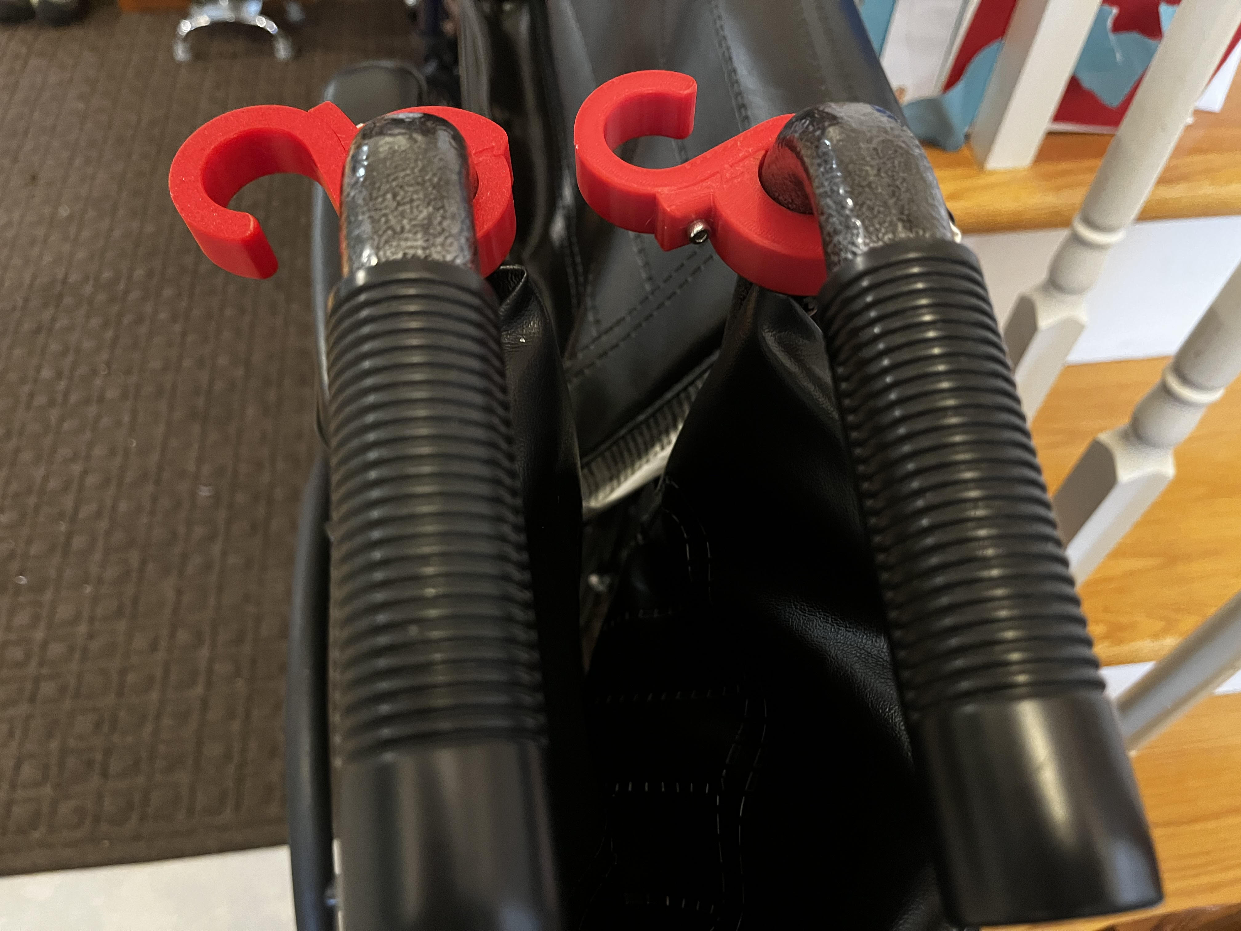 Wheelchair bag hanging hook