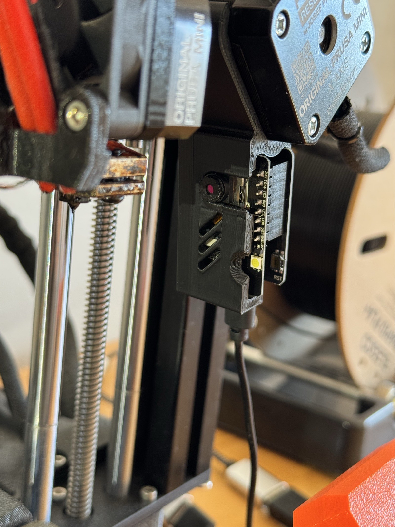 Camera ESP32CAM Tinker Board Nozzle Z Axis holder Prusa Mini Plus