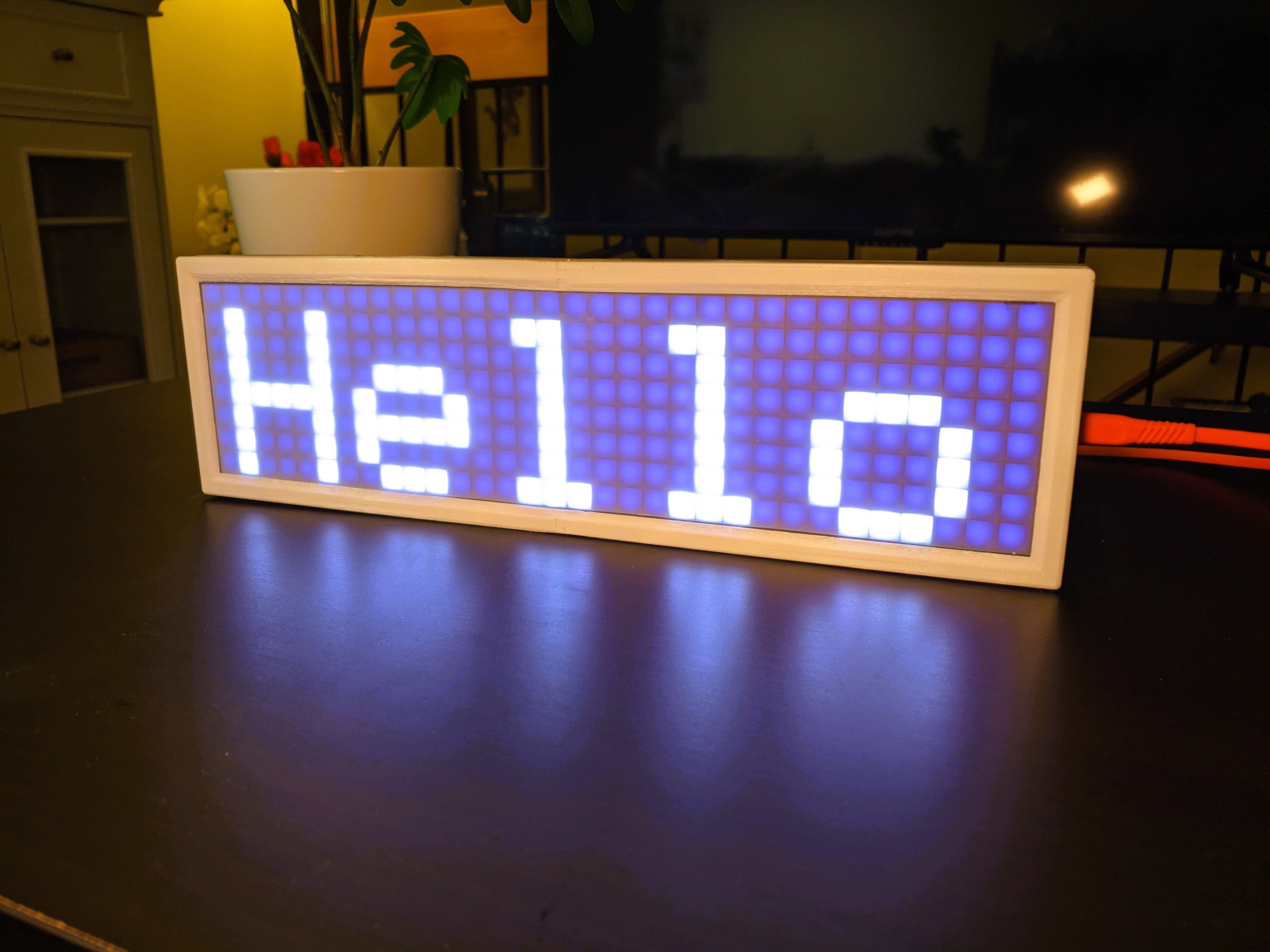 Sleek Enclosure for 8x32 WS2812 RGB LED Flex Display Matrix with USB C Power