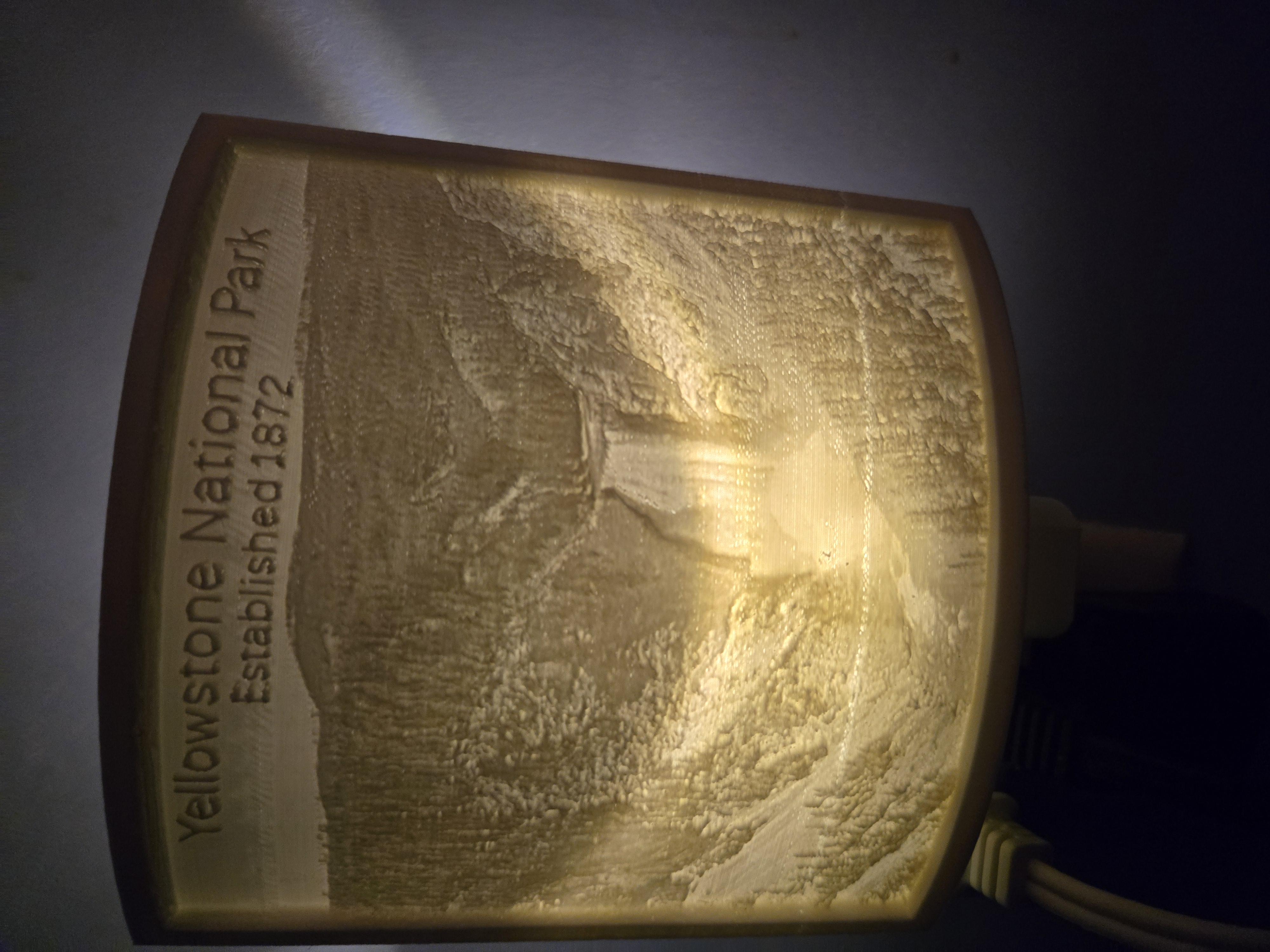 Yellowstone National Park Grand Canyon of Yellowstone Nightlight Lithophane