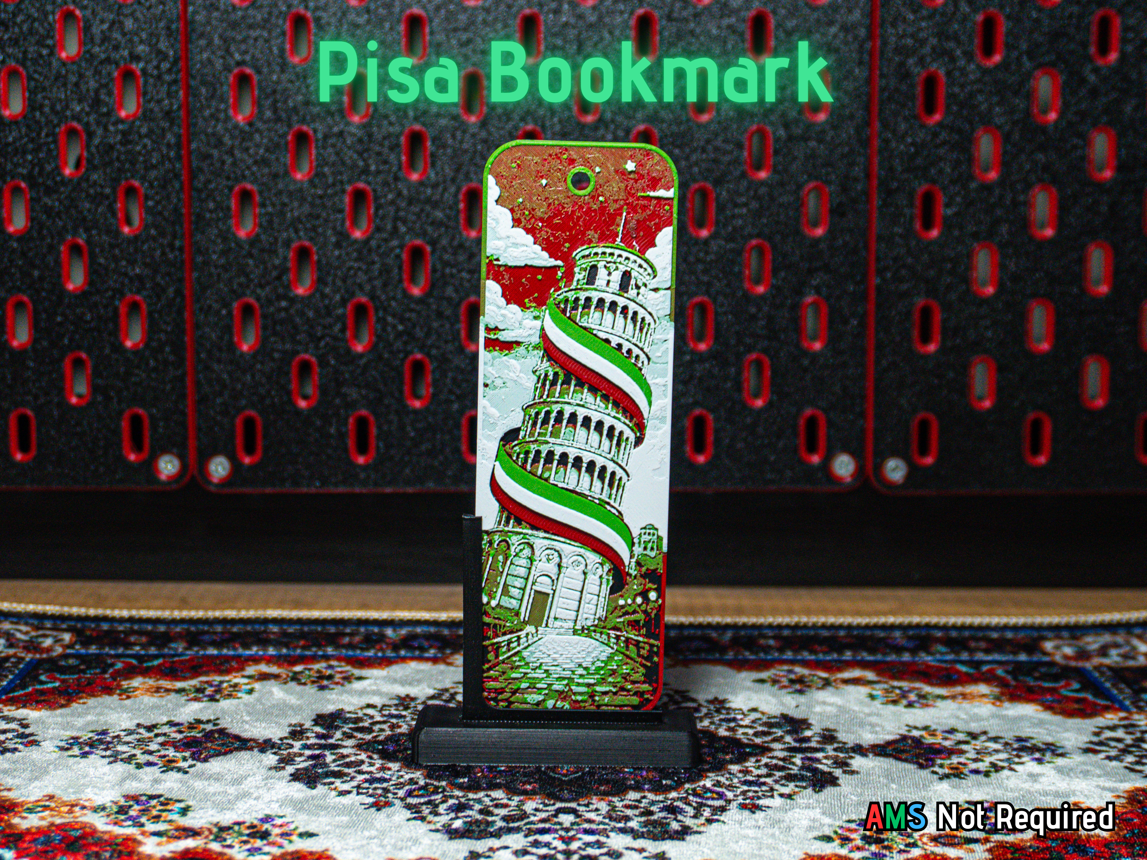 Leaning Tower of Pisa Bookmark - Hueforge