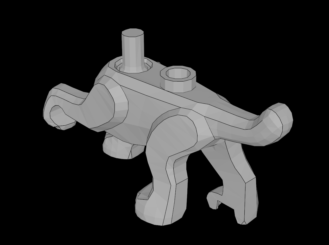 Lego Compatible (35033.dat) Dog Body with Raised Left Front Paw (Krypto the Superdog / Ace the Bat-Hound)