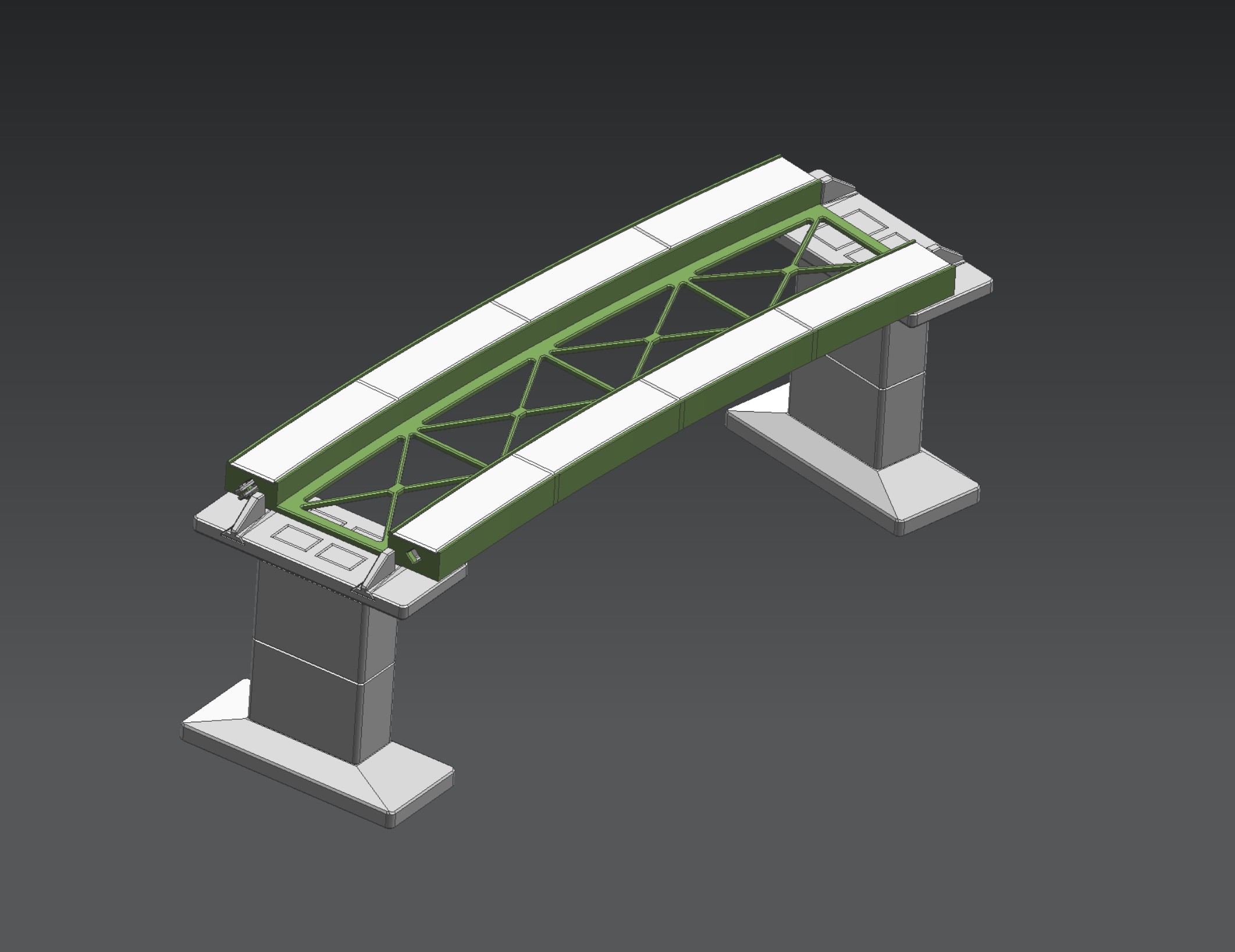 Märklin H0 modular Bridge element for curved Rail-C No. 24912 [R=1114.6mm-12.1°] (multi part) / Märklin H0 modulare Brücke Element für gebogenes Gleis-C Nr. 24912 [R=1114.6mm-12.1°] (mehrteilig)