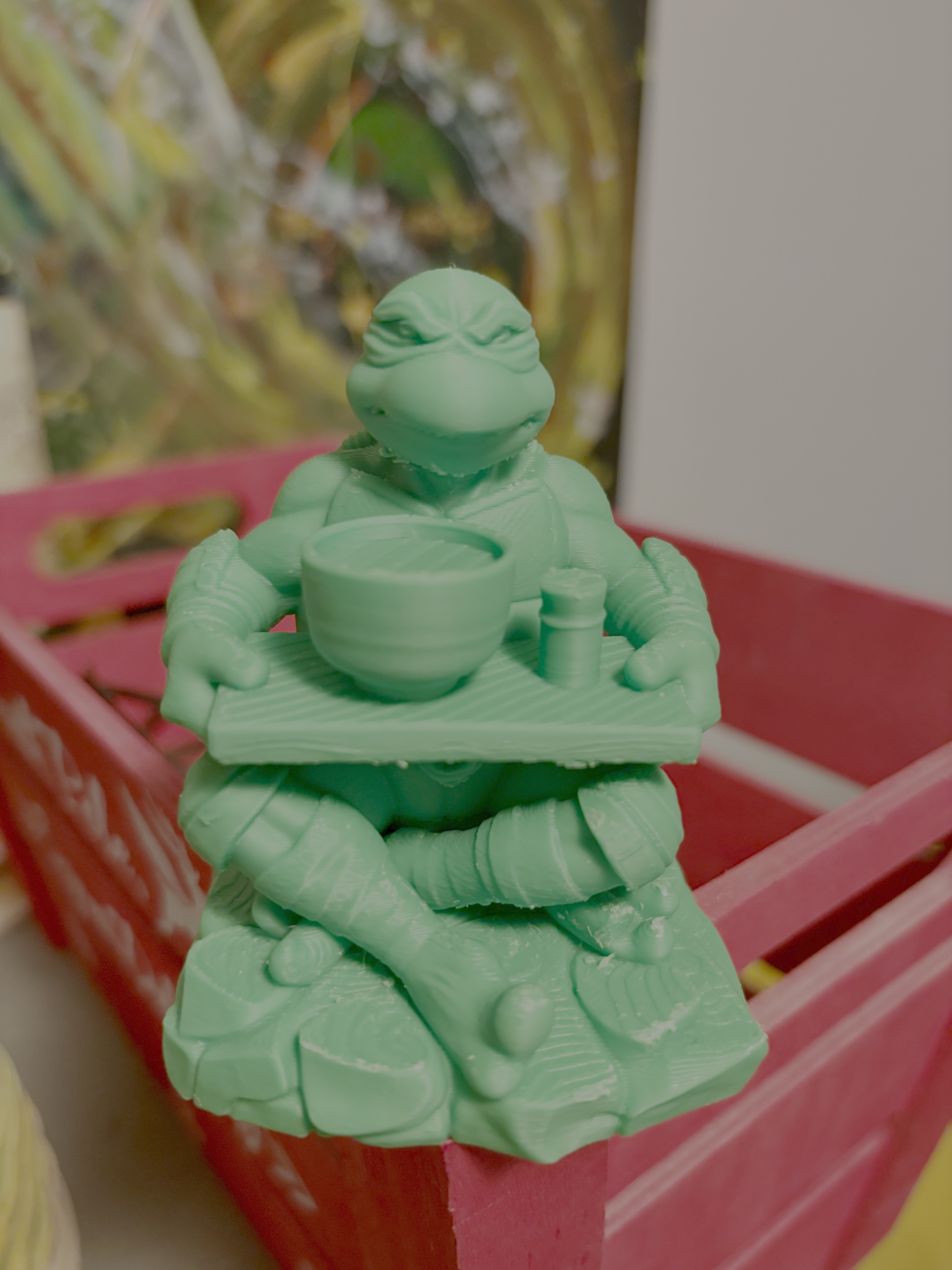 TMNT Ninja Turtle drinking Matcha tea