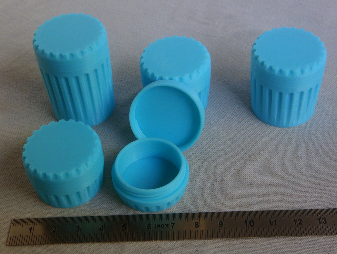 Dose D=27mm mit Schraubverschluß für Kleinteile; Can with screw cap for small parts diameter 27 mm