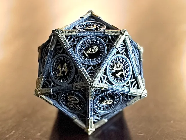 Ornate D20 - 100mm DnD Die