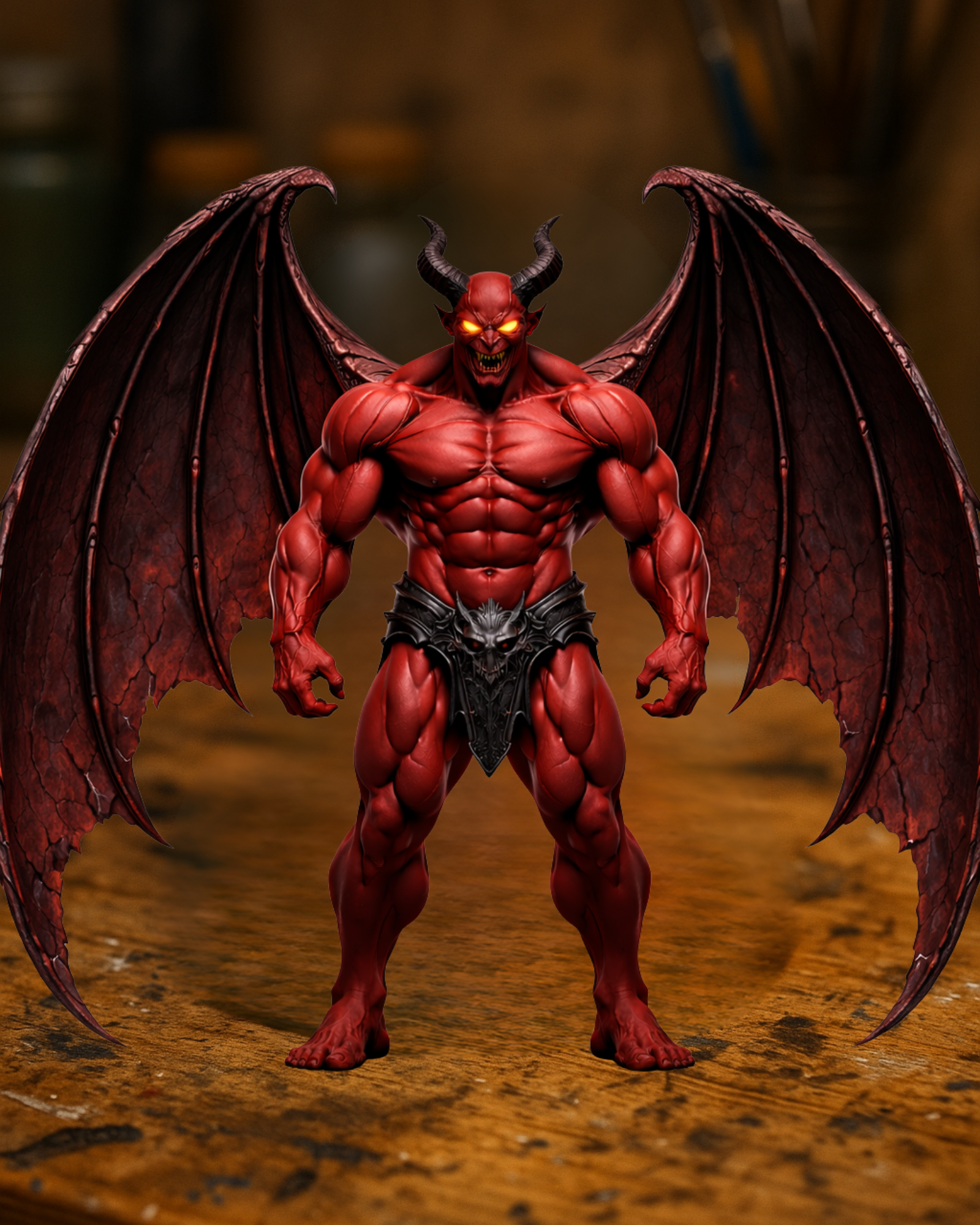 Infernal Demon Lord — Winged Hell Guardian Statue