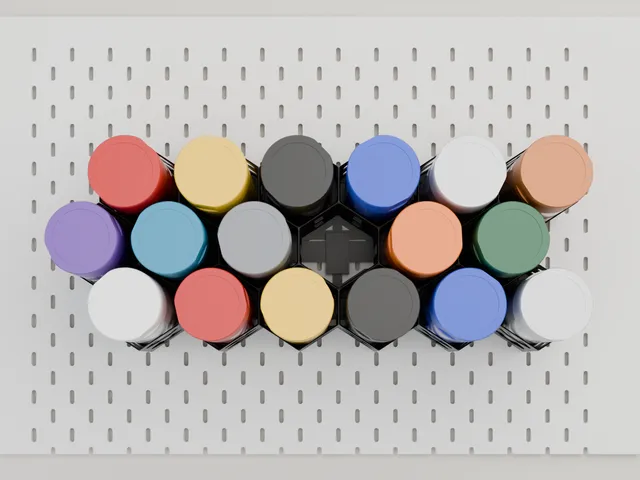 Honeycomb Spray Can Wall for Skadis / SKADENSE (tiling, lock cleat)