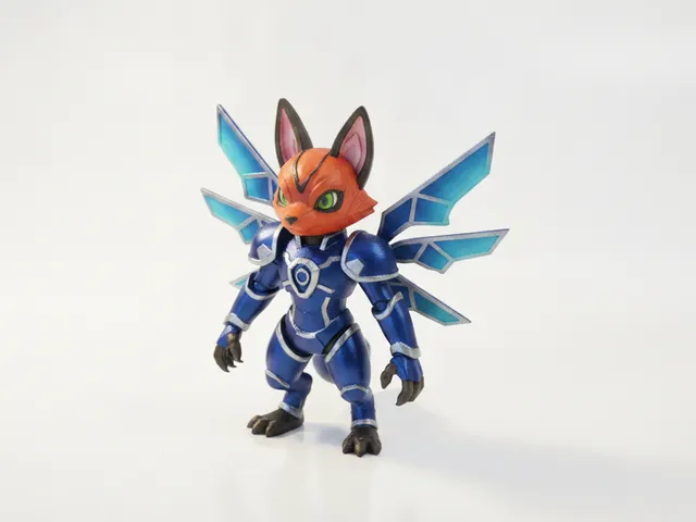 Winged Bionic Fox Figurine Animals 3D Printable
