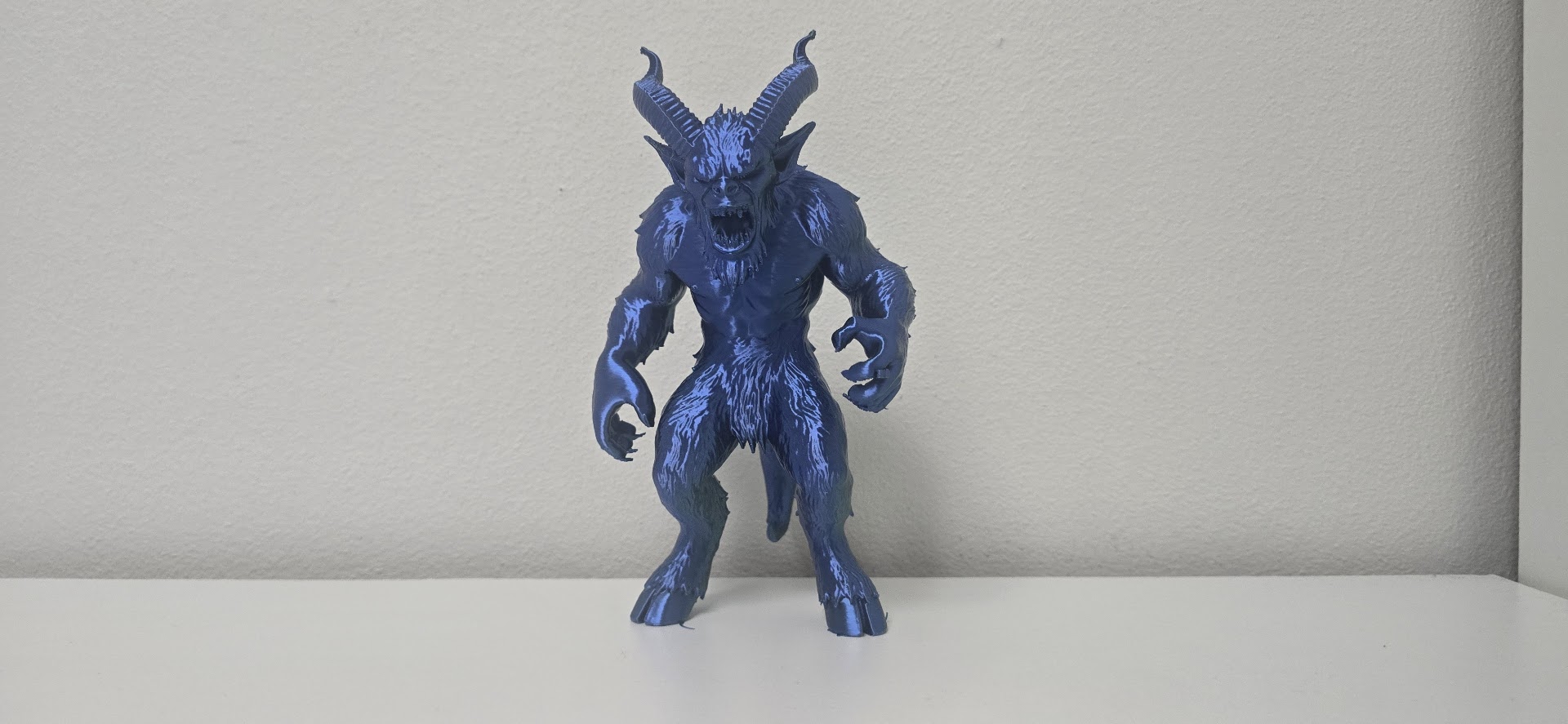 Furry Snarling Krampus Standing Christmas Figure