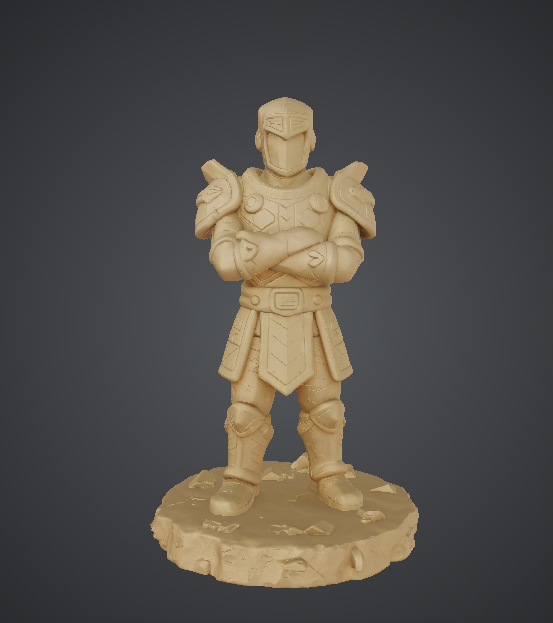 Armoured Knight Standing with Arms Crossed