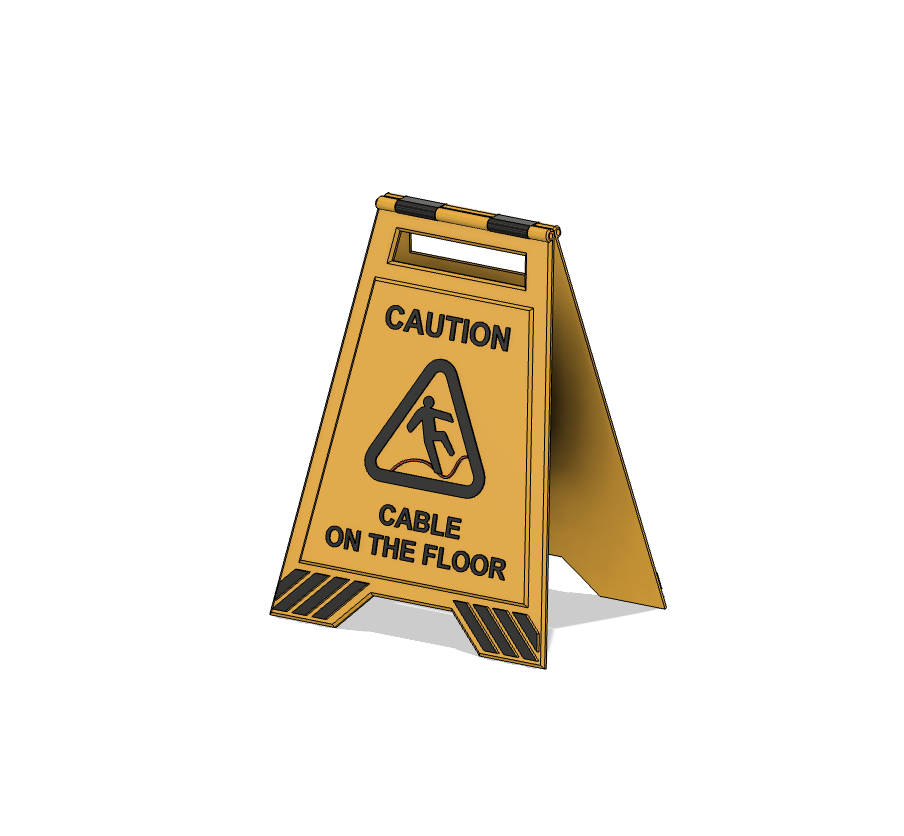Caution! Cabel on the floor! Sign
