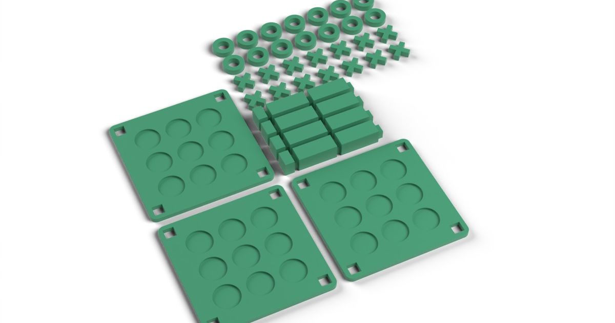 3D Tic Tac Toe - Three-Level 3 x 3 x 3 Noughts and Crosses, No Supports ...