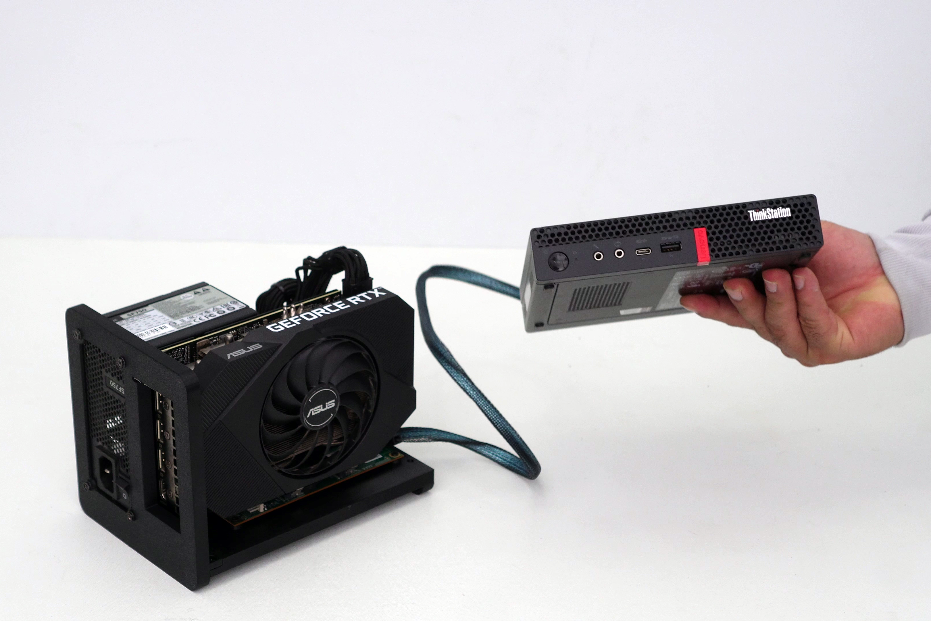 DIY Micro PCIe SlimSAS 8654 eGPU testbench — thumbnail 5