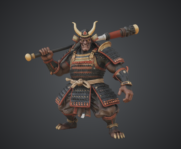 Oni Samurai Warlord – Demon Warrior with Kanabo