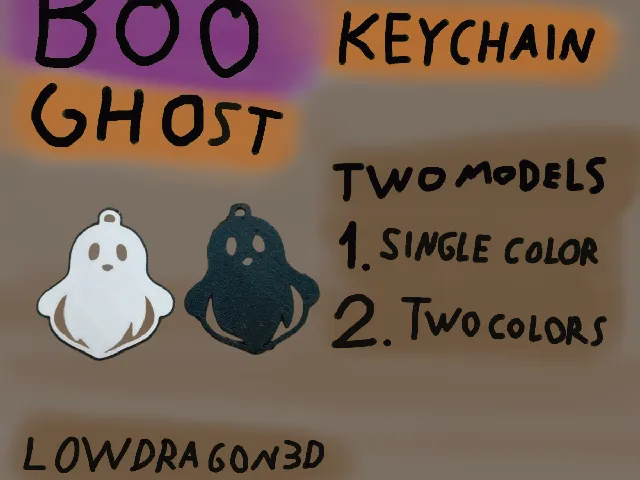 Boo Ghost Keychain – Simple & Dual Color Versions