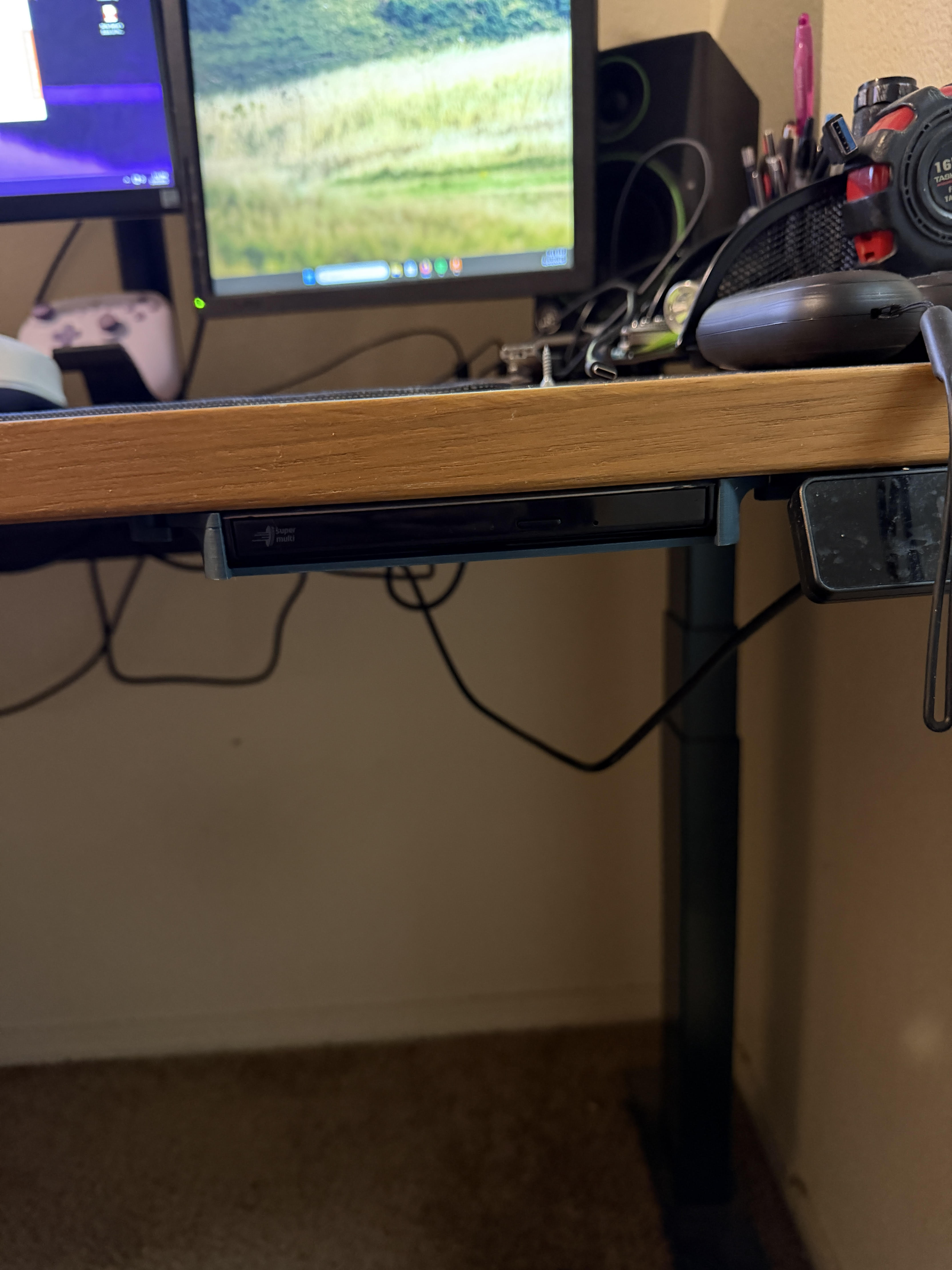 Under Desk Swing Down Mount for LG BP60NB10 Blu-Ray drive and others