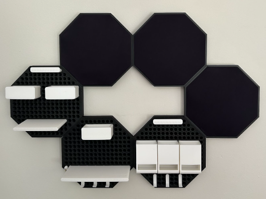 modular pegboard / pinboard combination