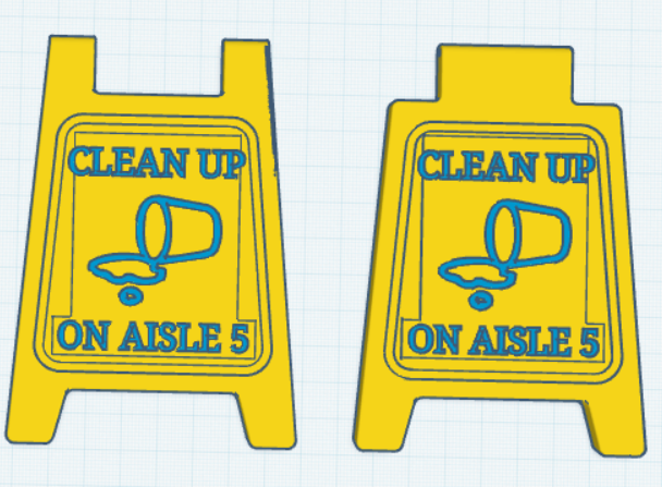Clean up on aisle 5 sign