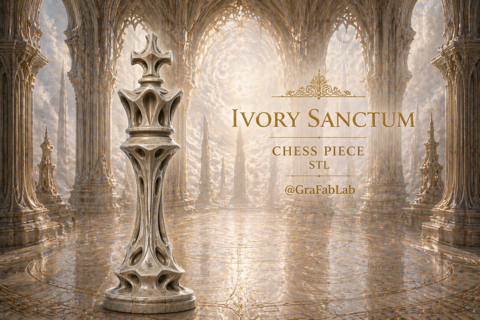 Ivory Sanctum "King" - chess piece