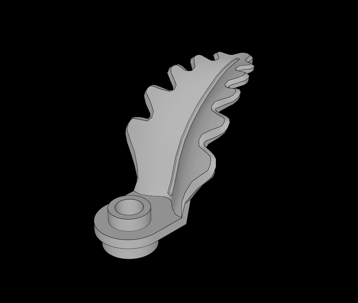 Lego Compatible (2682a.dat) Plant Serrated Leaf