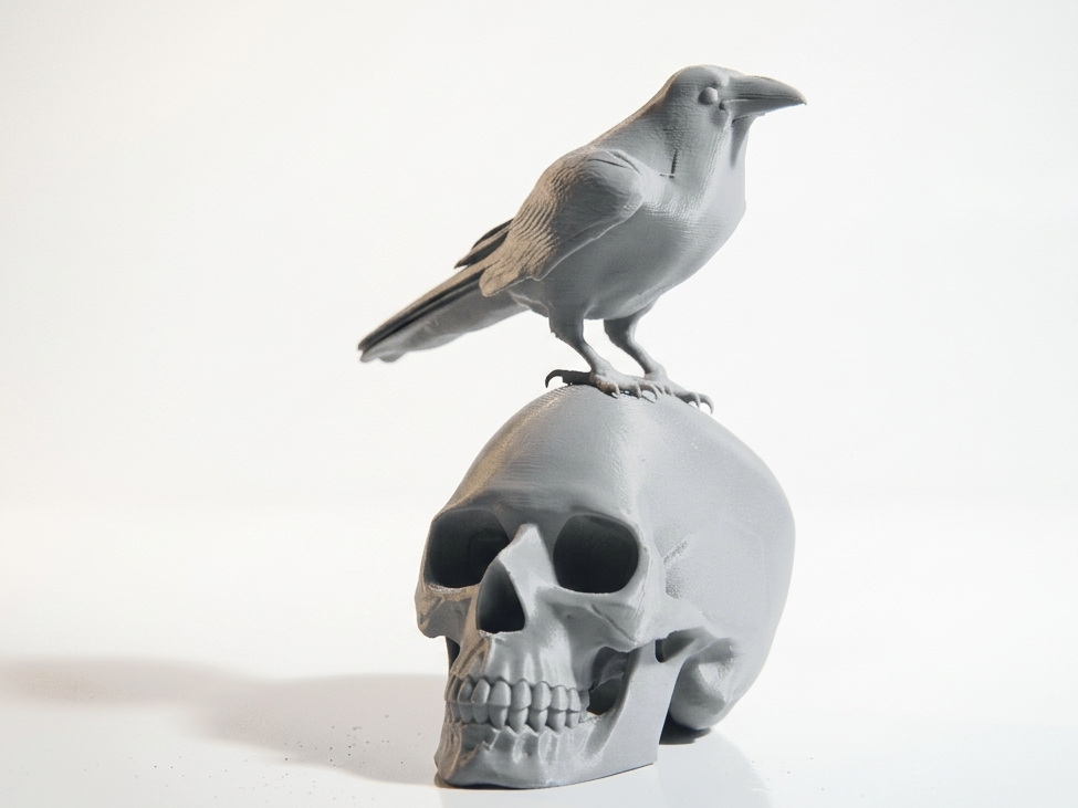 Skull Bird Gothic Sculpture 3D Printable
