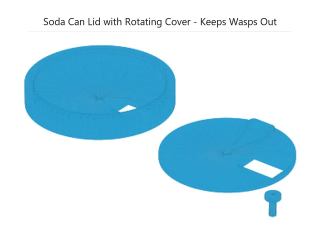 Soda Can Lid with Rotating Cover - Keeps Wasps Out