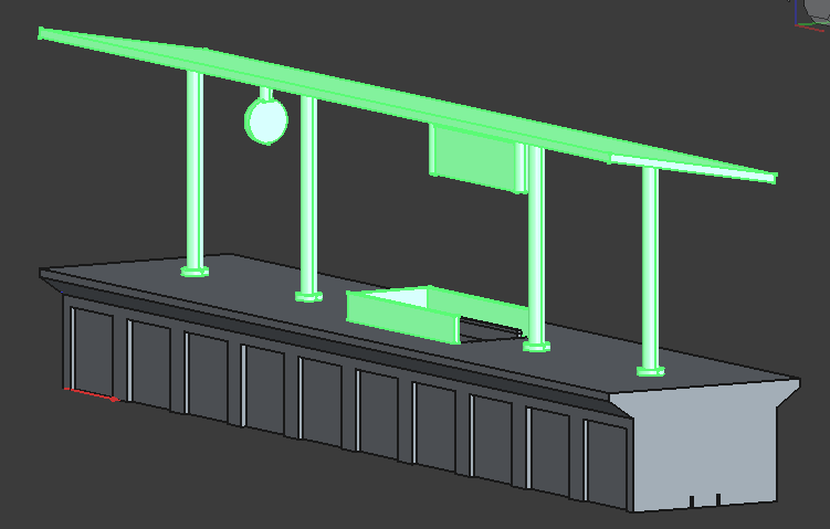 AddOn for H0 Train Station Platform with downstairs, Bahnsteig Eisenbahnstation 1:87