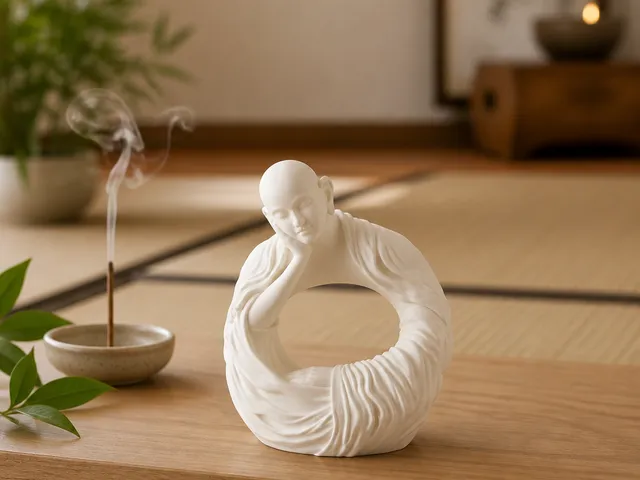 Meditating Monk Sculpture