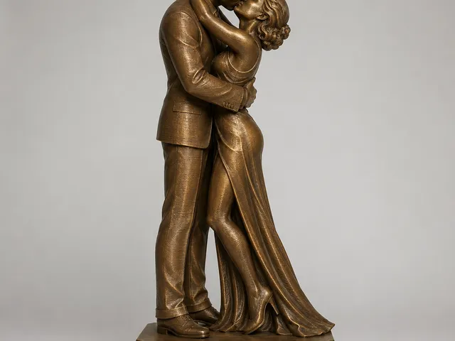 skulptur eines sich kuessenden Paares / sculpture of a kissing couple
