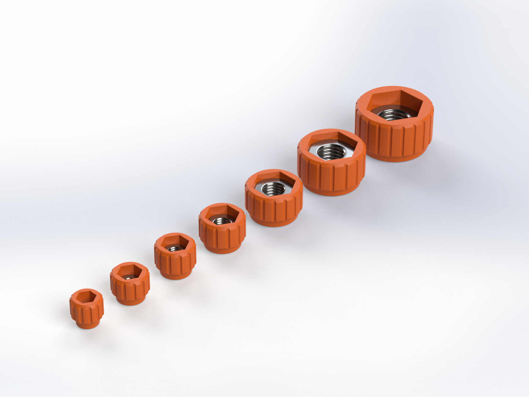 Knurled Nut M3–M12 with Hex Nut Insert