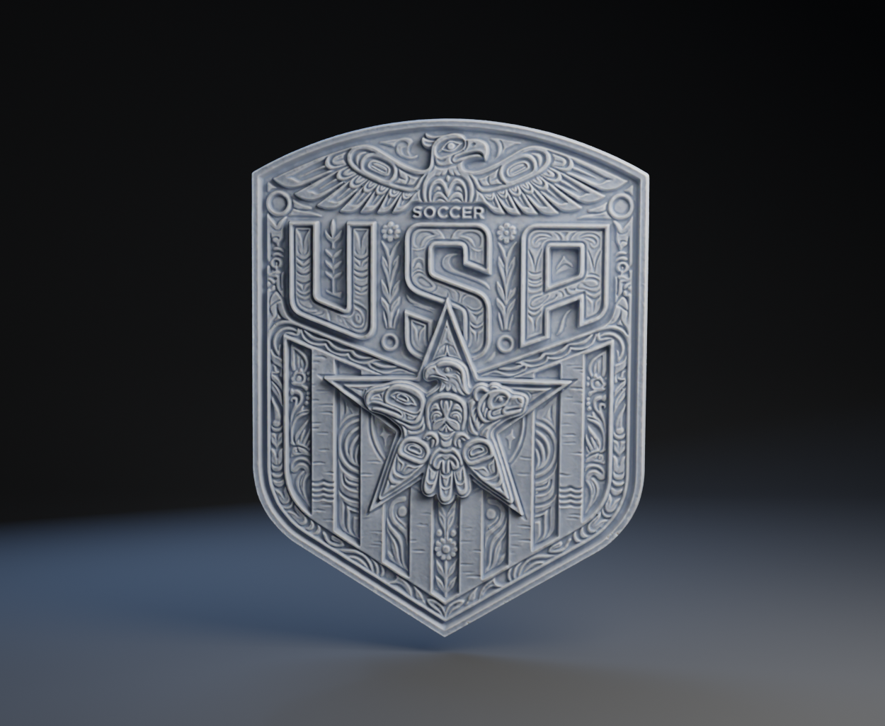 USSF Stars & Stripes – USA National Soccer Crest (Bas-Relief Edition) : World Cup 2026