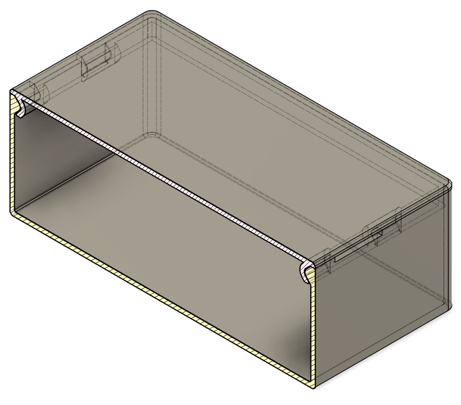 Miniatura 5 do modelo 3D Parametric Snap Fit Electronics Enclosure Box