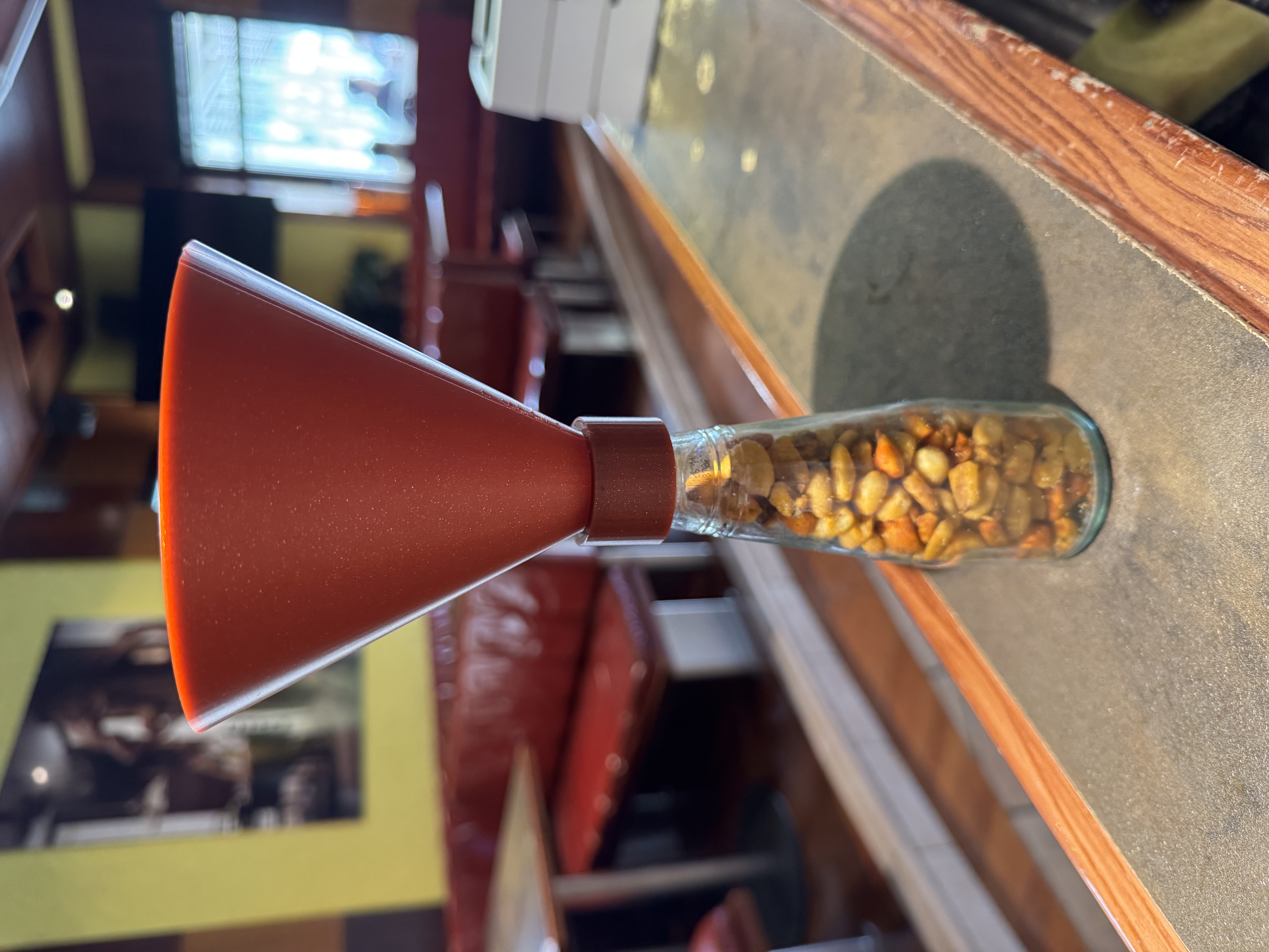 Universal Funnel for Filling Snacks into Small Bottles