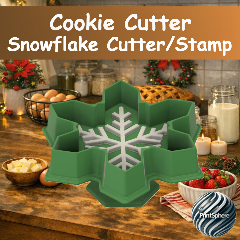 Baking - Cookie Cutter + Stamp Combo - Snowflake