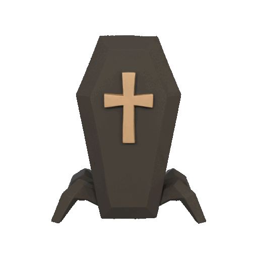 Low Poly Halloween Coffin 3D Model — miniatura 2
