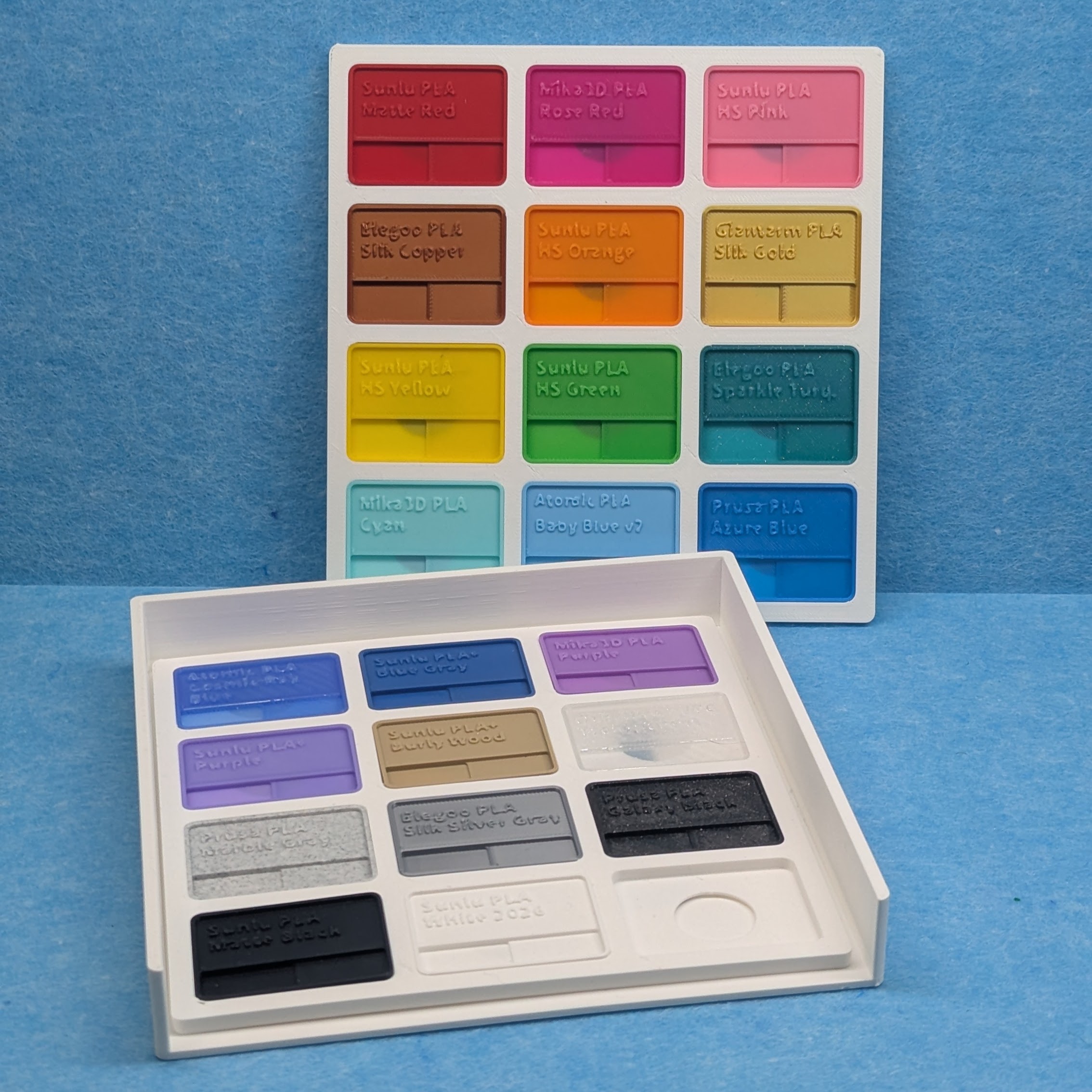 Filament sample tiles and holder - fast print!
