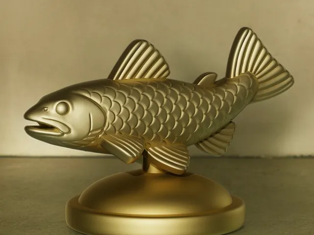 Cartoon Trout Statue with Base – Design 1