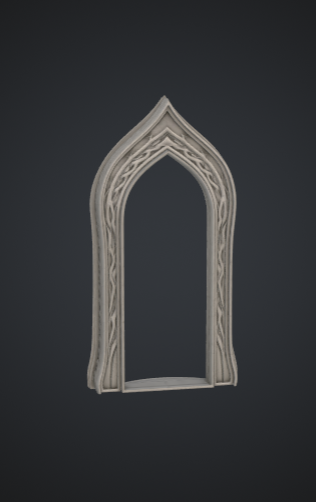 Gothic Arch Frame – Ornate Pointed Window 3D model