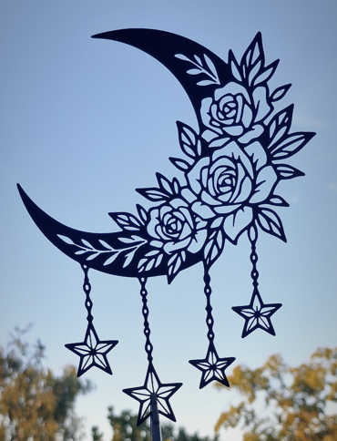 A delicate union of moon and flowers