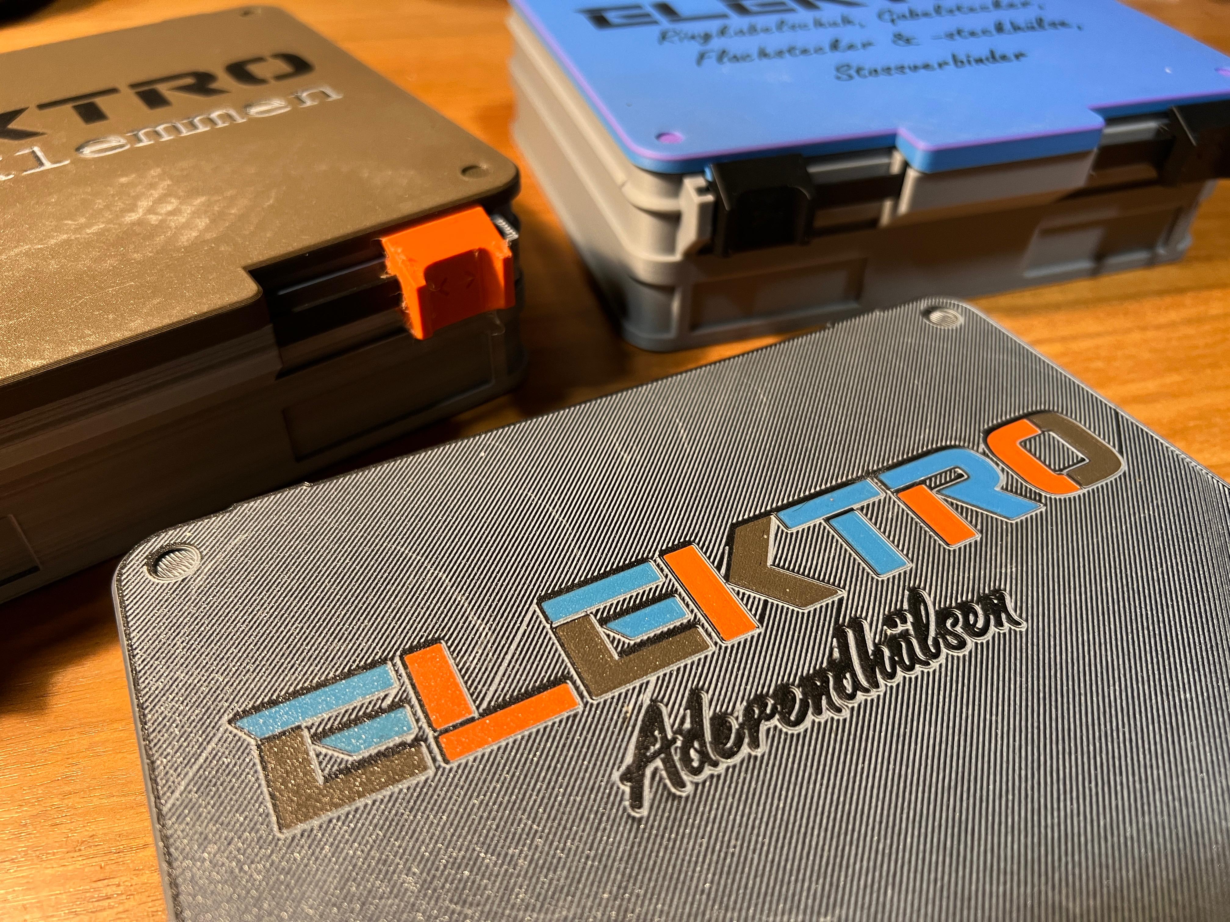 Lids with Labeling for "Organizer Boxes XL" by '3DPrintyi' - "Mulicolor - MMU"