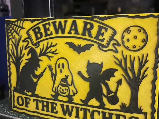 Halloween Sign – "Beware of the Witches"
